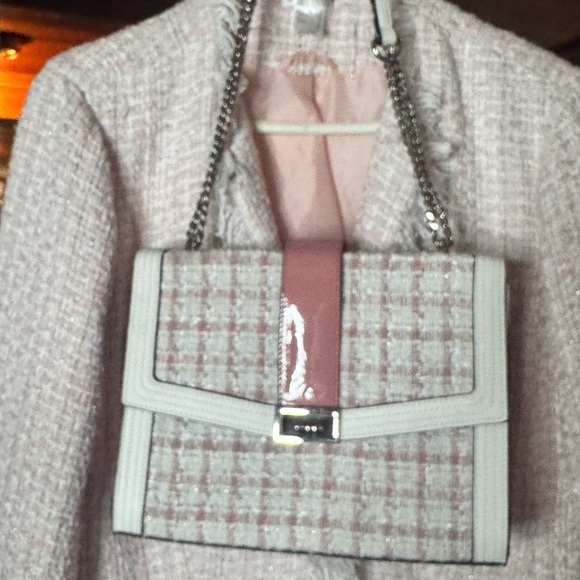 Handbags - Venus Pink Tweed Crossbody Chain Bag Boutique Style